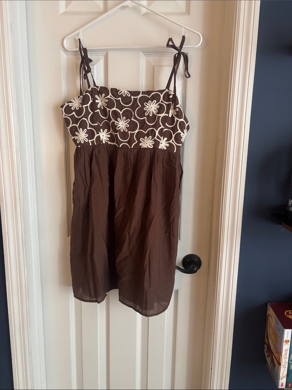 Brown Floral Spaghetti Strap Sundress